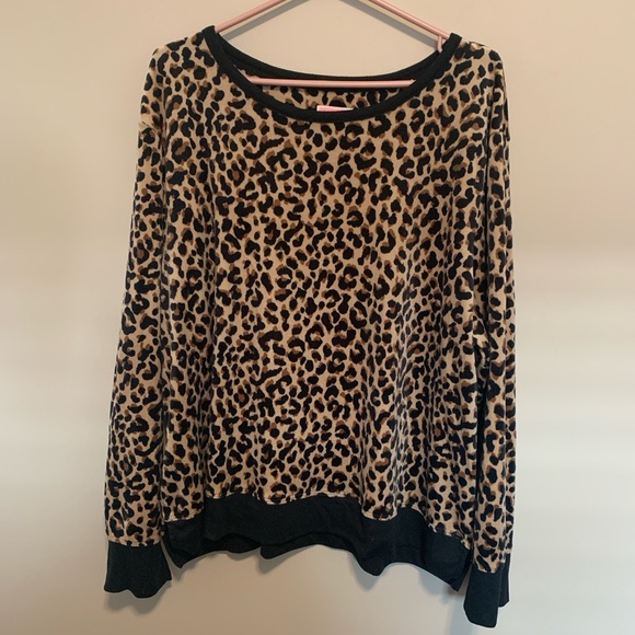 Kate Spade Cheetah Print Velour Top, size XXL - Picture 1 of 8